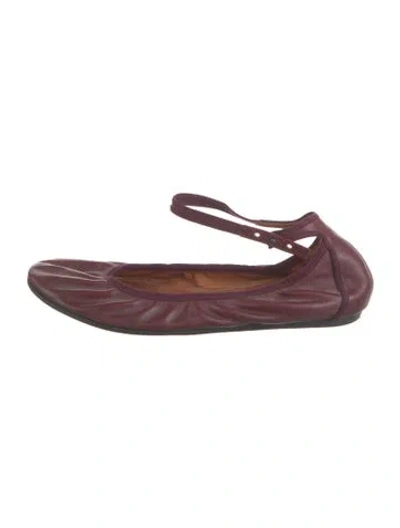 Pre-owned Lanvin Leather Ballet Flats In Purple