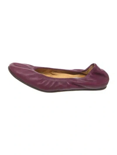 Pre-owned Lanvin Leather Ballet Flats In Purple