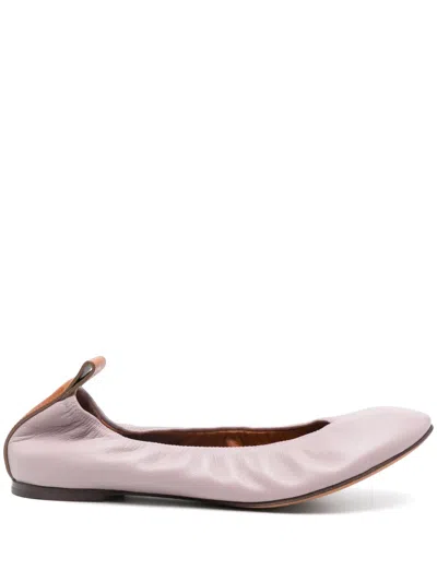 Lanvin Leather Ballet Flats In Purple