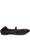 Lanvin Leather Ballet Flats In Schwarz