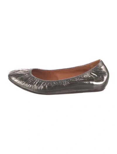 Pre-owned Lanvin Leather Ballet Flats In Silver