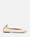 Lanvin Round-toe Leather Ballerina Shoes In White