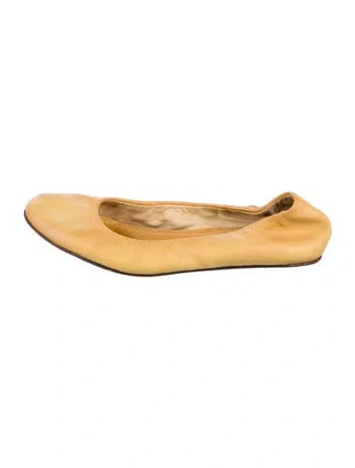 Pre-owned Lanvin Leather Ballet Flats In Yellow