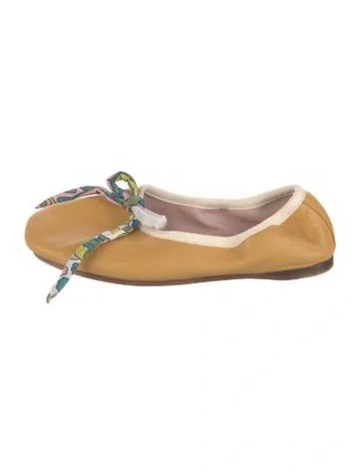 Pre-owned Lanvin Leather Ballet Flats In Yellow