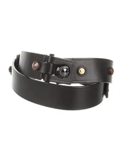Pre-owned Lanvin Leather Belt In Black