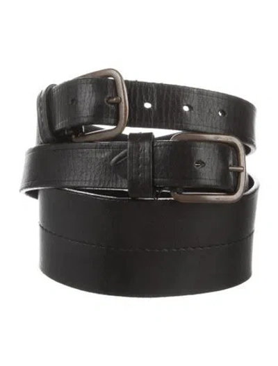 Pre-owned Lanvin Leather Belt In Black