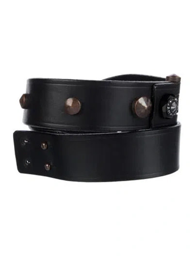 Pre-owned Lanvin Leather Belt In Black