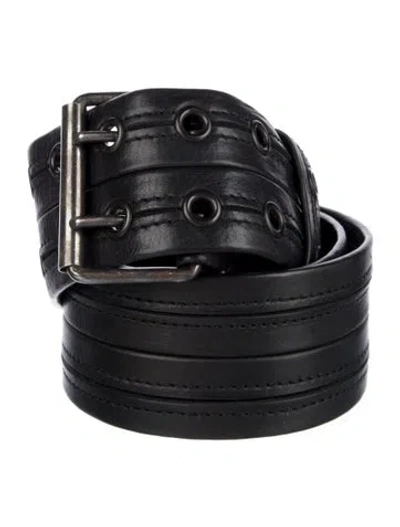 Pre-owned Lanvin Leather Belt In Black