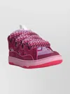 Lanvin Leather Blend Sneakers Featuring Contrast Stitching In Pink