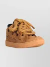 Lanvin Leather Blend Sneakers Suede Finish In Brown
