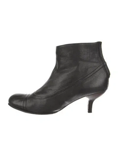 Pre-owned Lanvin Leather Boots In Black