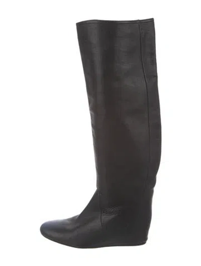 Pre-owned Lanvin Leather Boots In Black