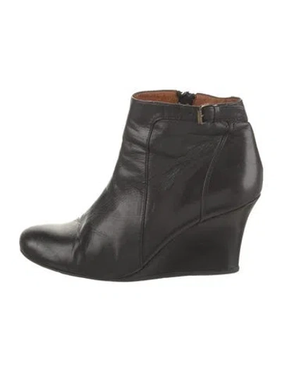 Pre-owned Lanvin Leather Boots In Black