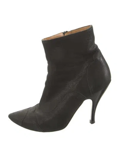 Pre-owned Lanvin Leather Boots In Black