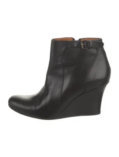 Pre-owned Lanvin Leather Boots In Black