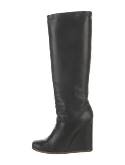 Pre-owned Lanvin Leather Boots In Black