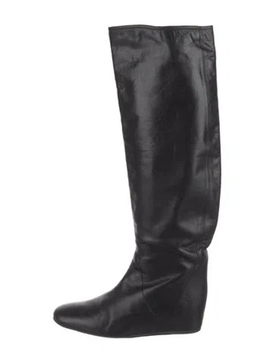 Pre-owned Lanvin Leather Boots In Black