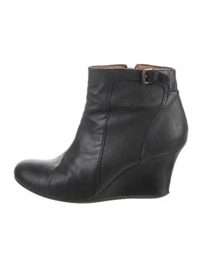 Pre-owned Lanvin Leather Boots In Black