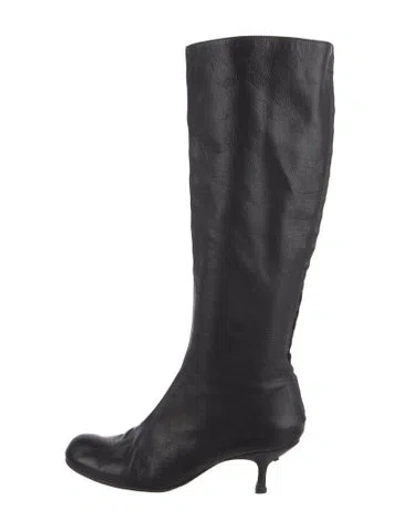Pre-owned Lanvin Leather Boots In Black