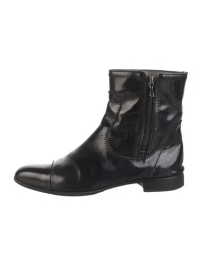 Pre-owned Lanvin Leather Boots In Black