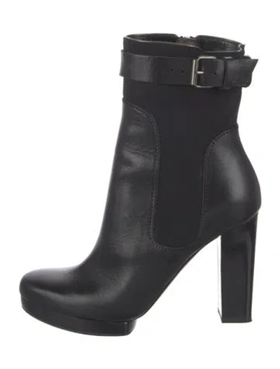 Pre-owned Lanvin Leather Boots In Black