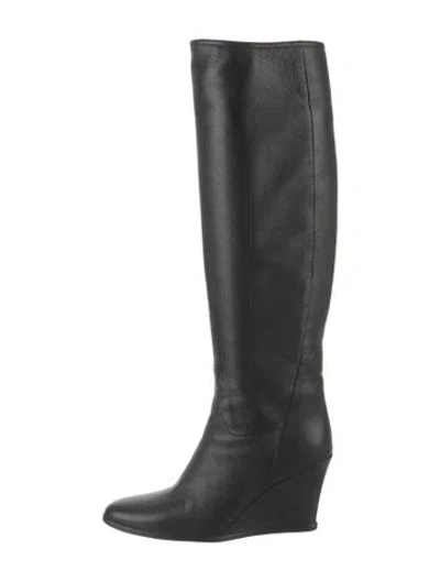 Pre-owned Lanvin Leather Boots In Black