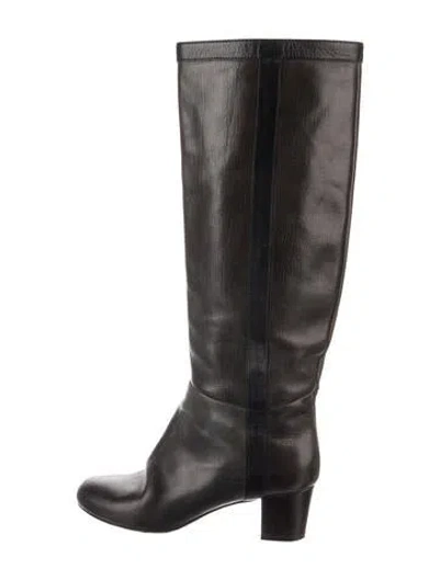 Pre-owned Lanvin Leather Boots In Black
