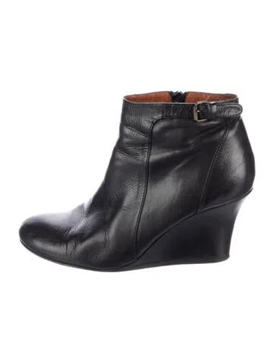Pre-owned Lanvin Leather Boots In Black