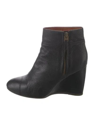 Pre-owned Lanvin Leather Boots In Black