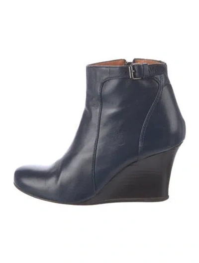 Pre-owned Lanvin Leather Boots In Blue
