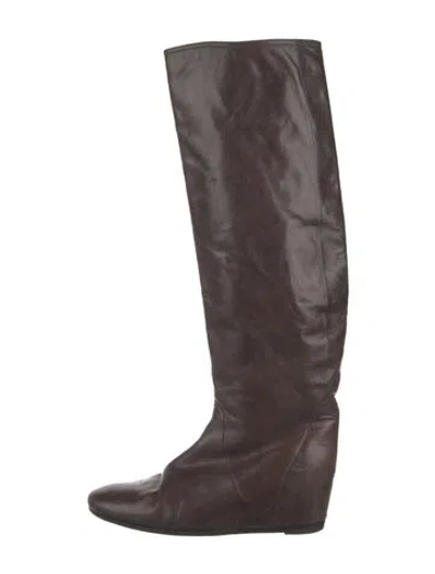 Pre-owned Lanvin Leather Boots In Brown