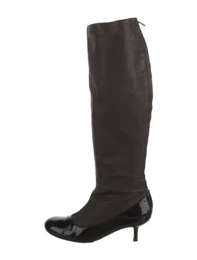 Pre-owned Lanvin Leather Boots In Brown