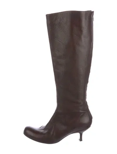 Pre-owned Lanvin Leather Boots In Brown