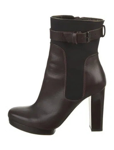 Pre-owned Lanvin Leather Boots In Brown