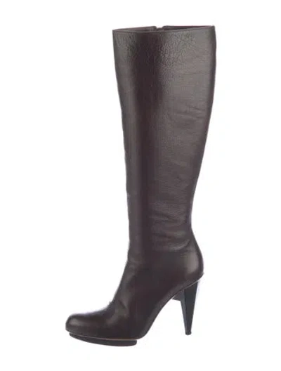 Pre-owned Lanvin Leather Boots In Brown