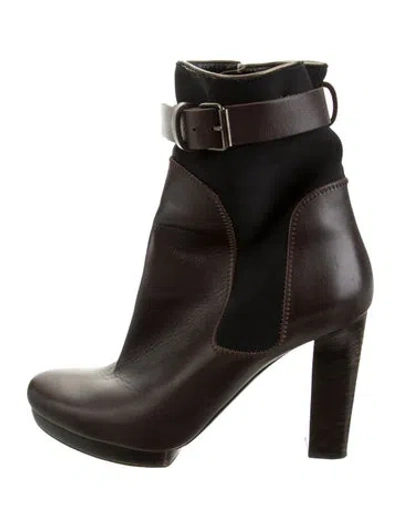 Pre-owned Lanvin Leather Boots In Brown