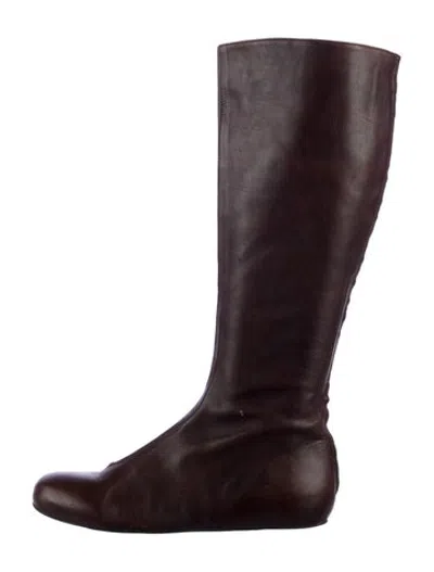 Pre-owned Lanvin Leather Boots In Brown