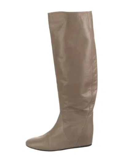 Pre-owned Lanvin Leather Boots In Neutral