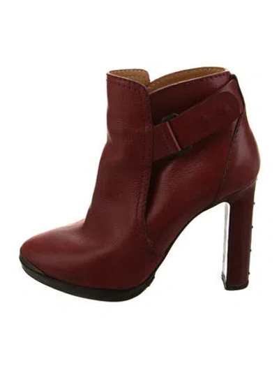 Pre-owned Lanvin Leather Boots In Red