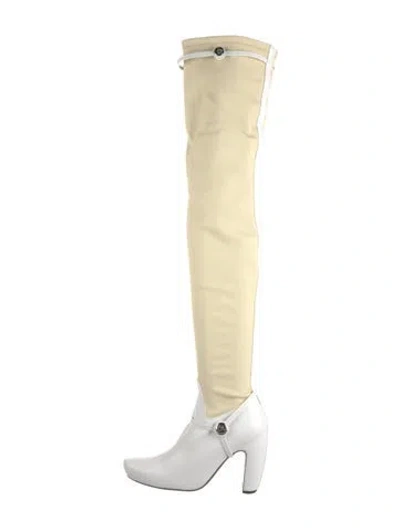 Pre-owned Lanvin Leather Boots W/ Tags In Neutral