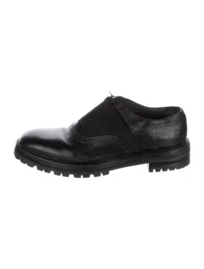 Pre-owned Lanvin Leather Brogues In Black