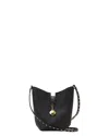 Lanvin Studded Leather Cross Body In Black