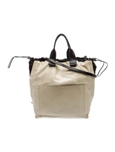 Pre-owned Lanvin Leather Bucket Bag In Neutral