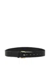 Lanvin Compagnon Large Leather Belt In Black