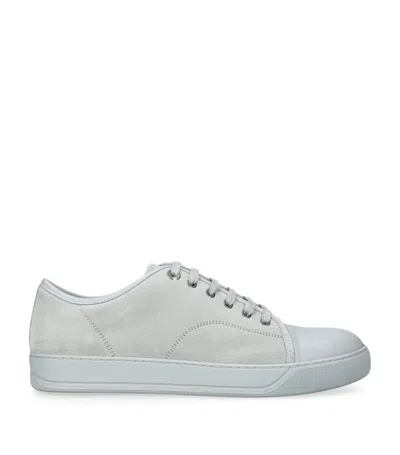 Lanvin Mens Grey Dbb1 Contrast-sole Suede And Leather Low-top Trainers