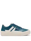 Lanvin Leather Cash Sneakers In Blue