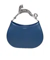 Lanvin Leather Cat Hobo Bag In Blue