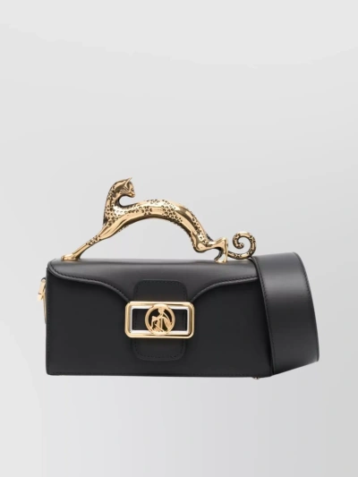 Lanvin Leather Chain Strap Clutch In Black