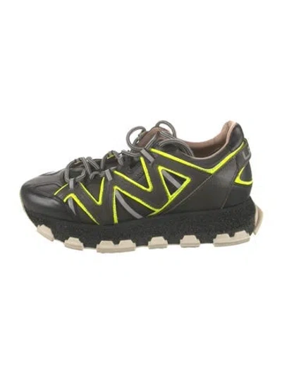 Pre-owned Lanvin Leather Chunky Sneakers In Green