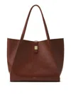 Lanvin Leather Clasp-closure Tote Bag In Brown